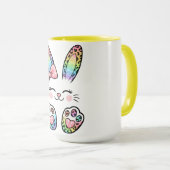 Oster-Hasen-Regenbogen Tasse (VorderseiteRechts)