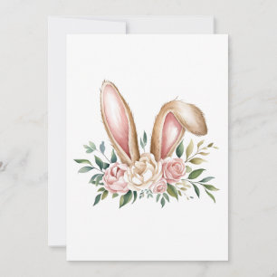 Oster-Hasenohren mit Pastellblumen  Feiertagskarte
