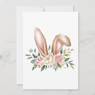 Oster-Hasenohren mit Pastellblumen Feiertagskarte
