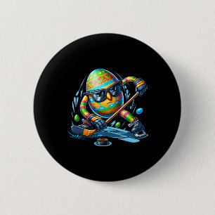 Oster Hockey Spieler Eier Ei Hase Hasen Männer Wo Button