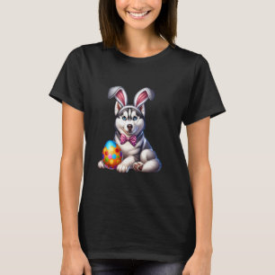 Oster-Husky-Hundefreund-Hasen-Eier-Kaninchen-Männe T-Shirt