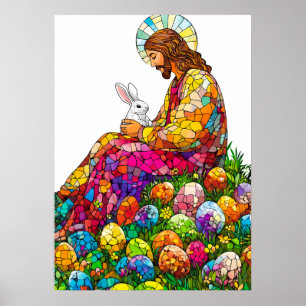 Oster Jesus Rabbit Ei Jagd lebendig Poster