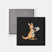 Oster-Känguru malt bunte Eier Kunst für Kinder Magnet (Vorderseite/Rückseite)