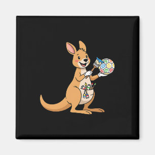 Oster-Känguru malt bunte Eier Kunst für Kinder Magnet