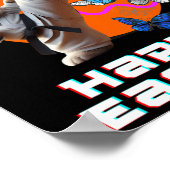 Oster-Karate-Hase Poster (Ecke)