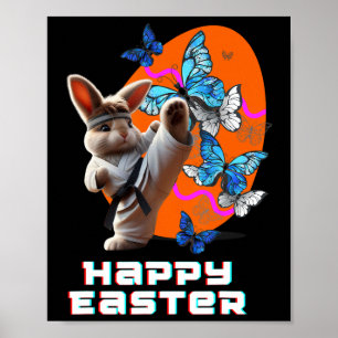 Oster-Karate-Hase  Poster