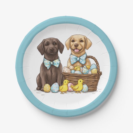 Oster-Labrador-Retriever-Hunde Pappteller (Vorderseite)