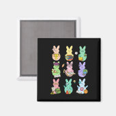 Oster-Lehrer-Hase Frohe Ostern Ei Retro-Lehrer Magnet (Vorderseite/Rückseite)