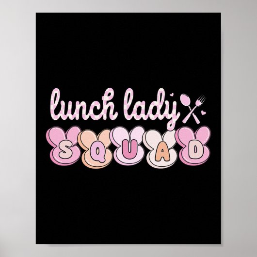 Oster-Lunch-Lady-Squad Retro-Schulcafeteria Gro Poster (Vorne)