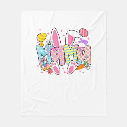 Oster-Mama-Hasen-Ohren Koketter Bogen Osterhase  Fleecedecke (Vorderseite)