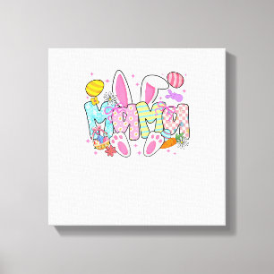 Oster-Mama-Hasen-Ohren Koketter Bogen Osterhase  Leinwanddruck