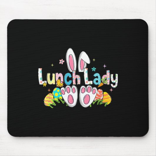 Oster-Mittagessen-Dame Hasenohren Mittagessen-Dame Mousepad (Vorne)