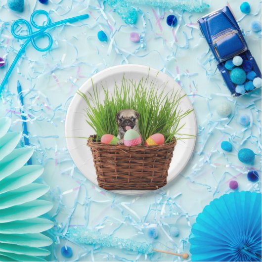 Oster-Mops-Hund-Party-Teller Pappteller (Party)