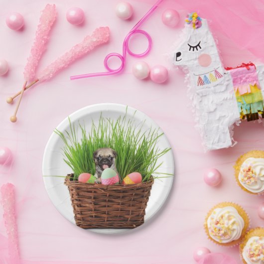 Oster-Mops-Hund-Party-Teller Pappteller (Party)