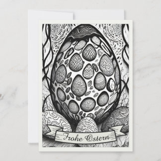 Oster Motiv Monochrom-Cartoon mit Ostereiern 25024