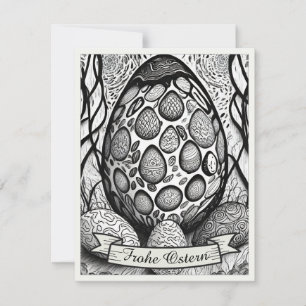 Oster Motiv monochrome Cartoon mit Ostereiern 2502
