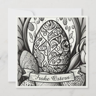 Oster Motiv monochrome Cartoon mit Ostereiern 3573