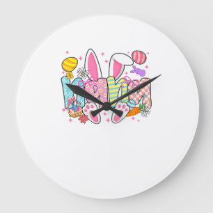 Oster-Nana-Hasenohren Coquette-Schleife Osterhase  Große Wanduhr