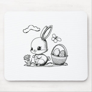 Oster-Osterhase zum Ausmalen und Selbstbemalen Mousepad