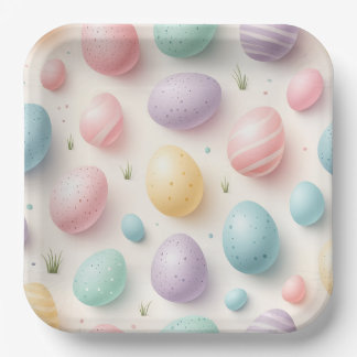 Oster-Papierpartyplatte mit Pastell-Eiern Pappteller