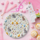 Oster-Papierplatten – Hasen, Eier, Küken Pappteller (Party)
