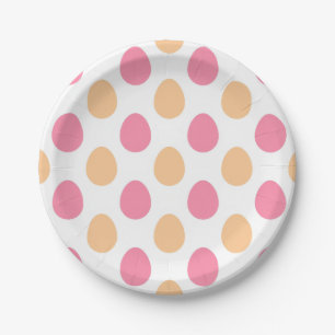 Oster-Papierplatten mit rosa Pfirsich-Motiv Pappteller