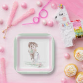 Oster Pappteller mit Pferd und Osterhase (Party)