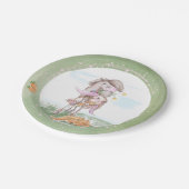 Oster Pappteller mit Pferd und Osterhase (Schrägansicht)