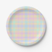 Oster-Pastell-Karo-Party-Papierplatten Pappteller (Vorderseite)