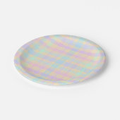 Oster-Pastell-Karo-Party-Papierplatten Pappteller (Schrägansicht)