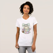 Oster-Patchwork-Geist Coquette-Schleife Goth T-Shirt (Vorne ganz)