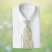 Oster-Patchwork-Pastell-Hasen Eier und Gingham Krawatte