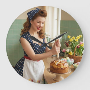 Oster Pin-Up Mädchen Vintage Retro Küchen Wanduhr
