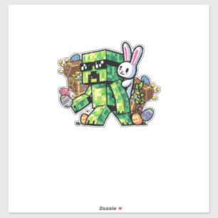 Oster-Pixel-Gamer-Hase Gaming Kleinkind Jungen Kin Aufkleber