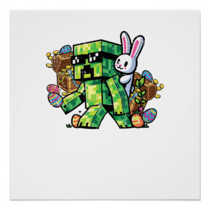 Oster-Pixel-Gamer-Hase Gaming Kleinkind Jungen Kin Poster