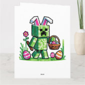Oster-Pixel-Gaming-Hase-Eierjagd Dankeskarte (Rückseite)