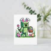 Oster-Pixel-Gaming-Hase-Eierjagd Karte (Stehend Vorderseite)