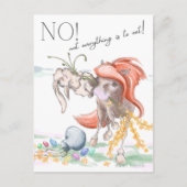 Oster Postkarte mit Pferd und Hase, lustige Tiere  (Vorderseite)