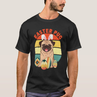 Oster-Pug-Hund und Tier-Pet-Tag mit Eiern T-Shirt