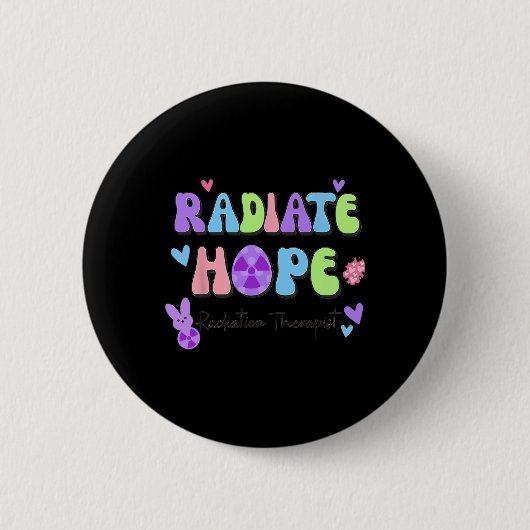 Oster-Radiologie-Therapeut Häschen-Strahlentherapi Button (Vorderseite)