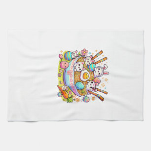 Oster-Ramen-Katzen Cute Anime Frohen Ostertag Frau Geschirrtuch