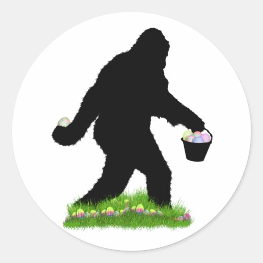 Oster-Sasquatch Runder Aufkleber (Vorderseite)