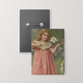 Oster-Schönheiten, Vintage-Illustration, 1898 Button (Vorderseite/Rückseite)