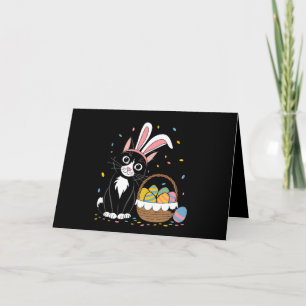Oster-Schwarze Katze Smoking Kaninchen Hase Ohren  Dankeskarte