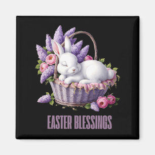 Oster-Segen-Hasen-Blumenkorb-Freude Magnet