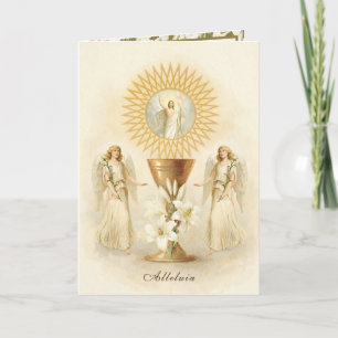 Oster-Segen Priester Kelch Auferstehung Feiertagskarte