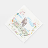 Oster Seviette mit Pferde und Hasen Illustration Serviette (Ecke)