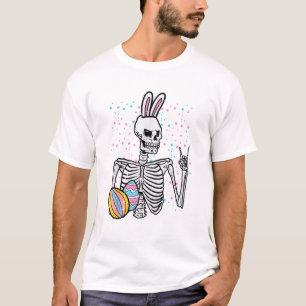 Oster-Skelett-Hasen-Fels-Hand-Rocker-Jungen-Kids M T-Shirt
