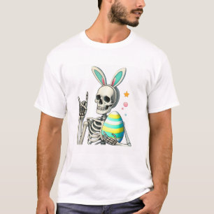 Oster-Skelett-Hasen-Fels-Hand-Rocker-Jungen-Kinder T-Shirt