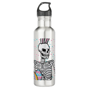 Oster-Skelett-Hasen-Felsen-Hand-Rocker-Jungen-Kids Edelstahlflasche